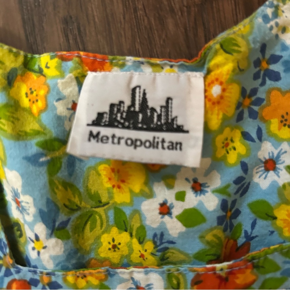 Metropolitan Floral Short-Sleeve House Dress/Mumu with pockets - Picture 6 of 11